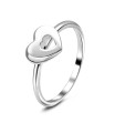 Heart-Shaped Dual Band Silver Ring NSR-2951